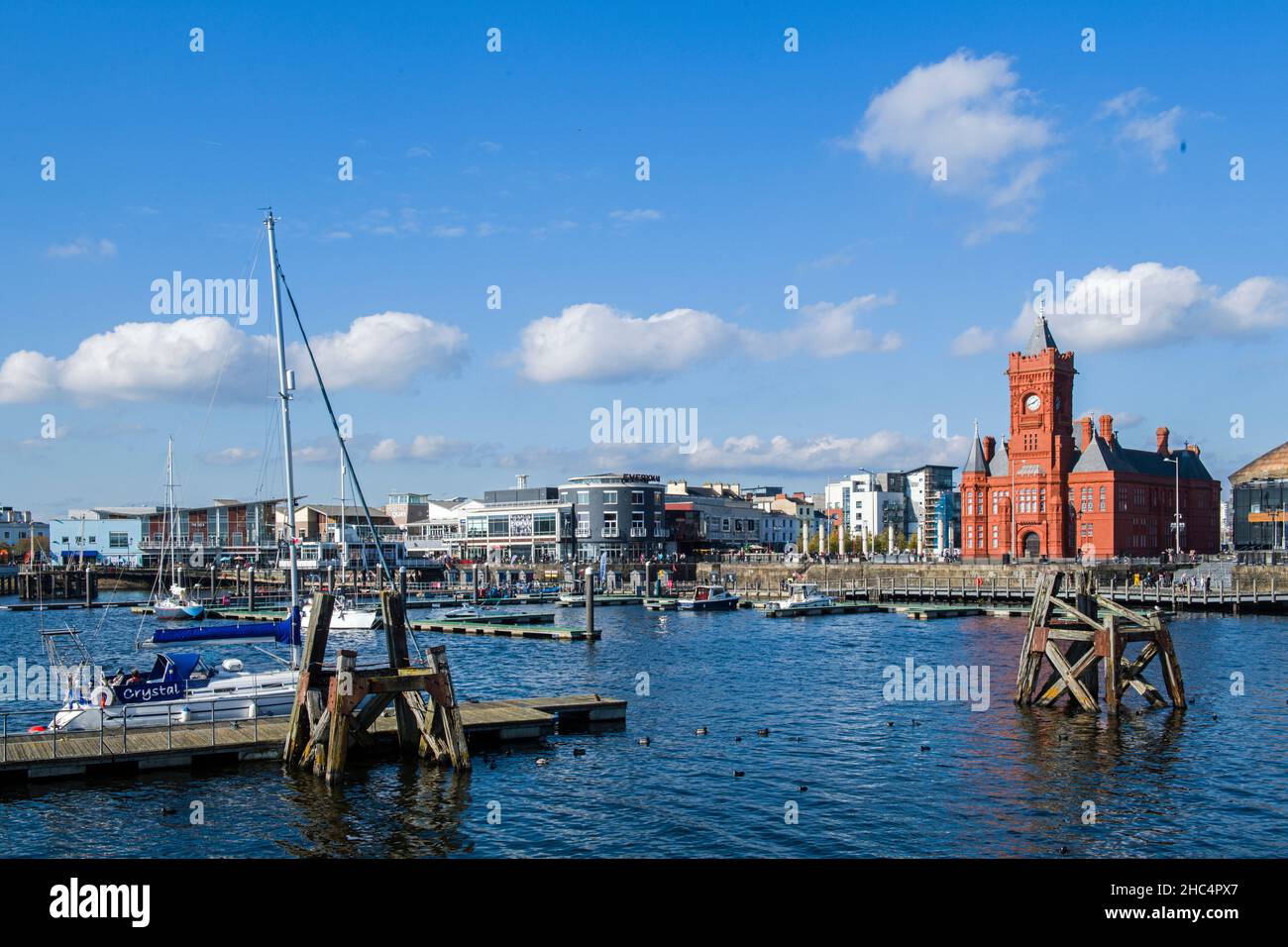 Rhe Waterfront at Cardiff Bay on a sunny October day Stock Photo