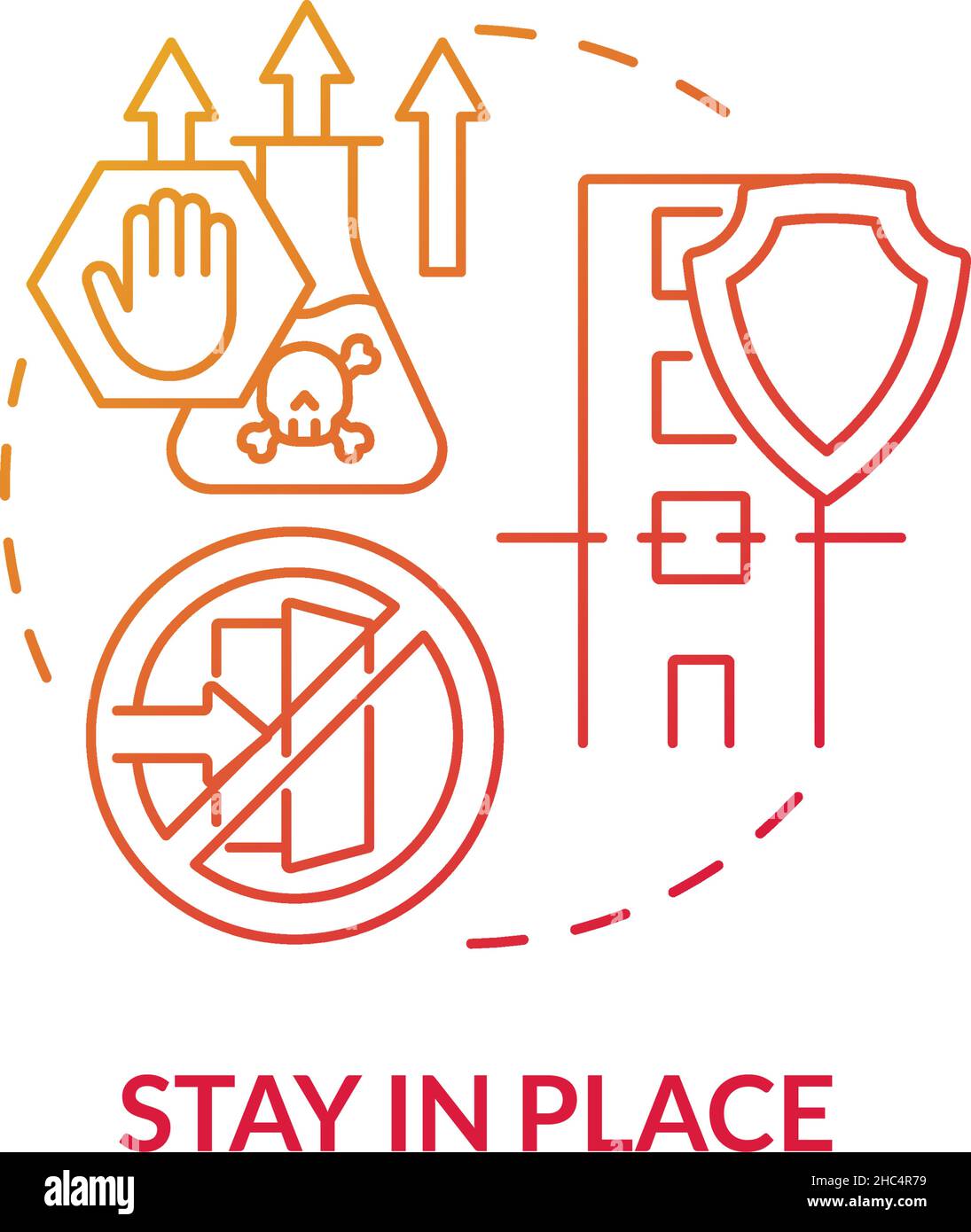 Stay in place red gradient concept icon Stock Vector Image & Art Alamy