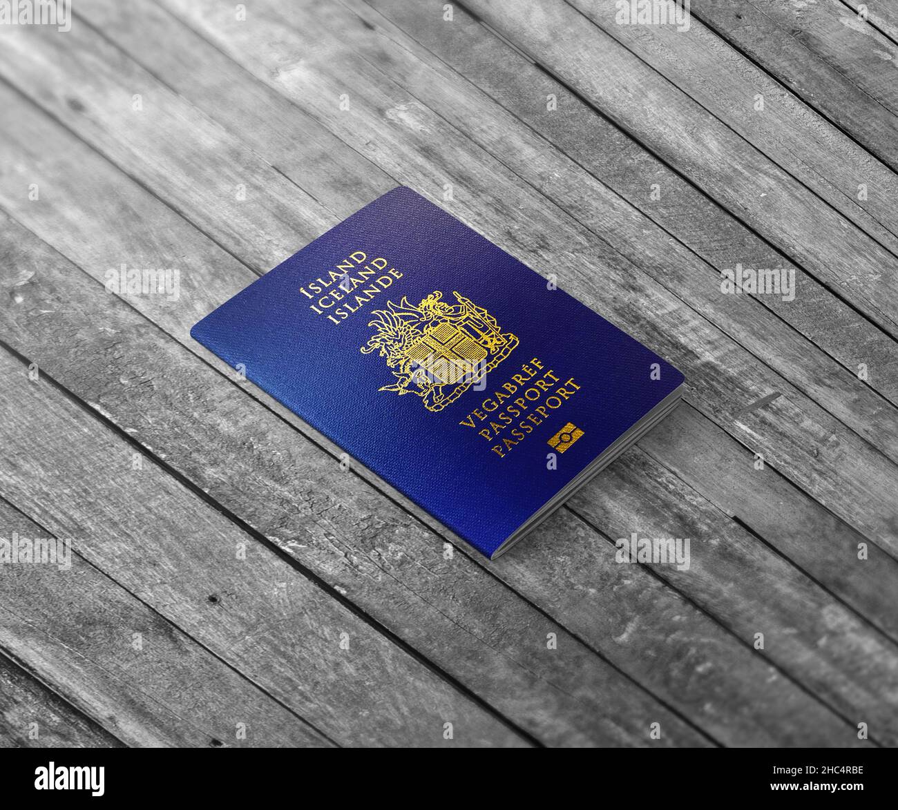 Icelandic Passport ,Official passport of Iceland on the top of an