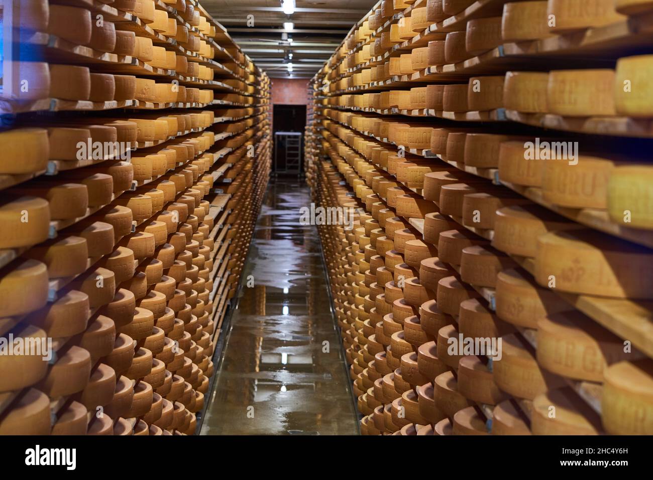 Visiting Gruyere cheese factory and museum, Switzerland Stock Photo Alamy