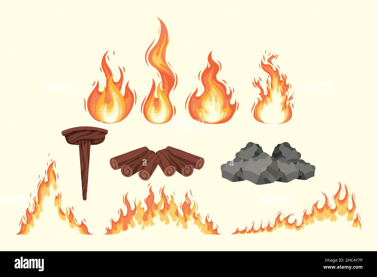 ten fire flames set icons Stock Vector Image & Art - Alamy