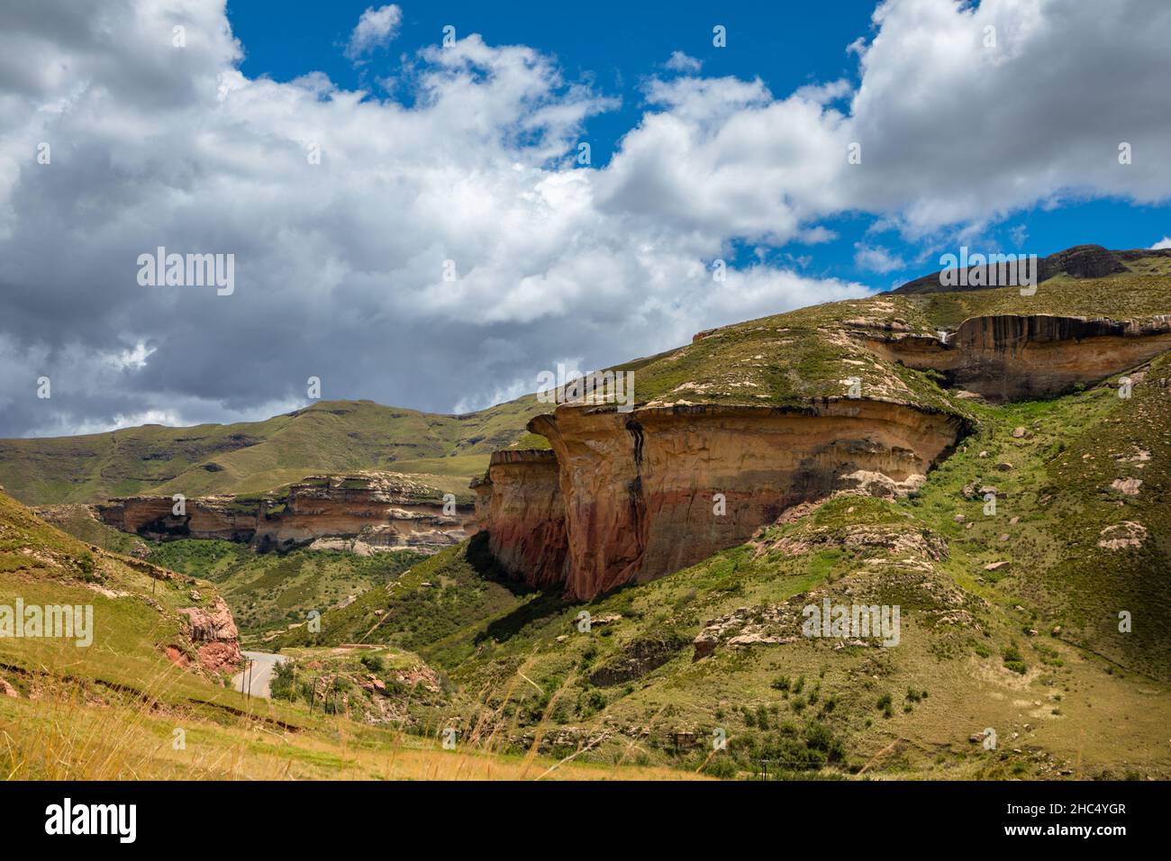 Sandstone mountains of the Golden gate Highland National park in the Freestate province, South Africa Stock Photo