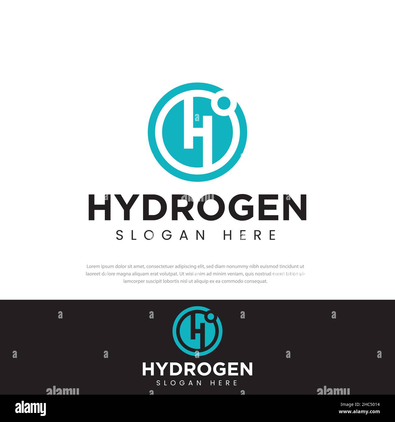 Hydrogen logo initials H in circles, design templates, icons, symbols Stock Vector