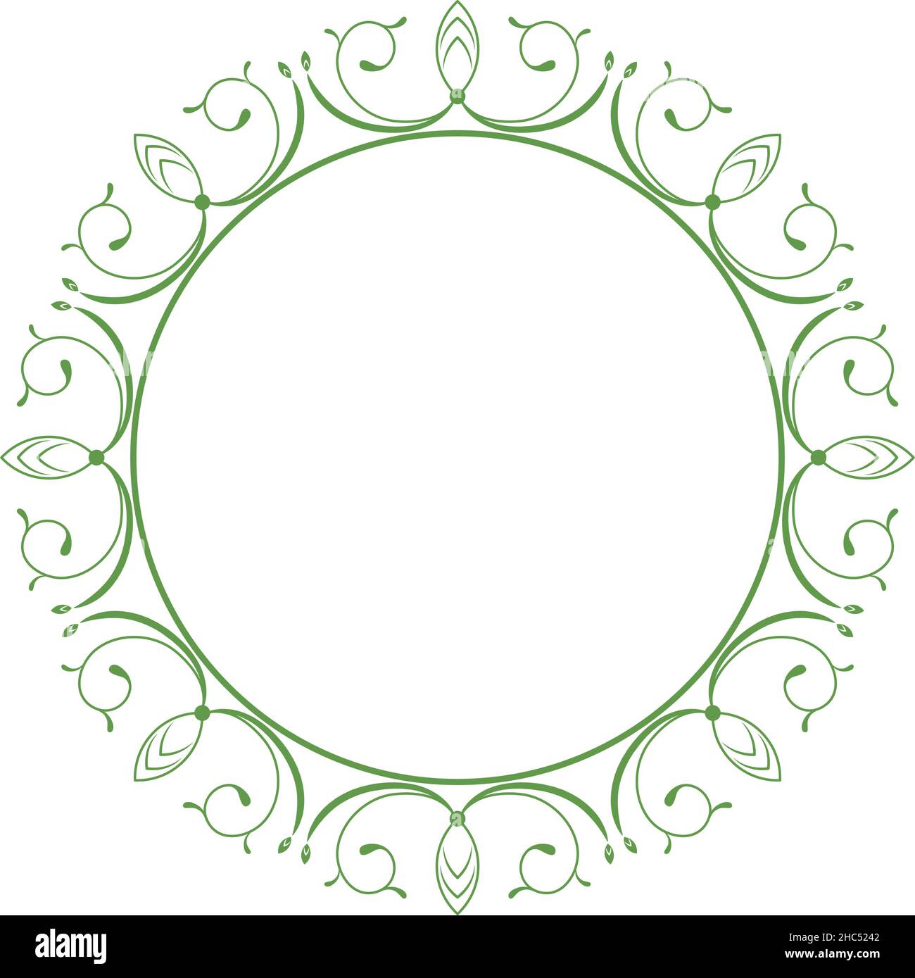 green monogram frame decorative icon Stock Vector Image & Art - Alamy