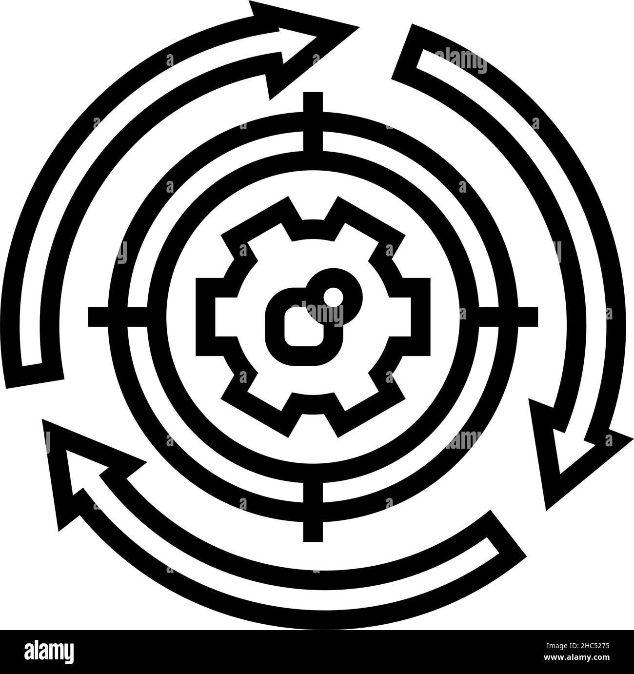 system working process line icon vector illustration Stock Vector Image ...
