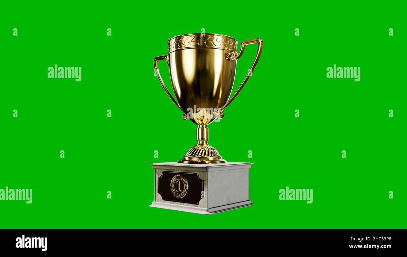 winners chalice with pedestal on green screen, isolated - object 3D ...