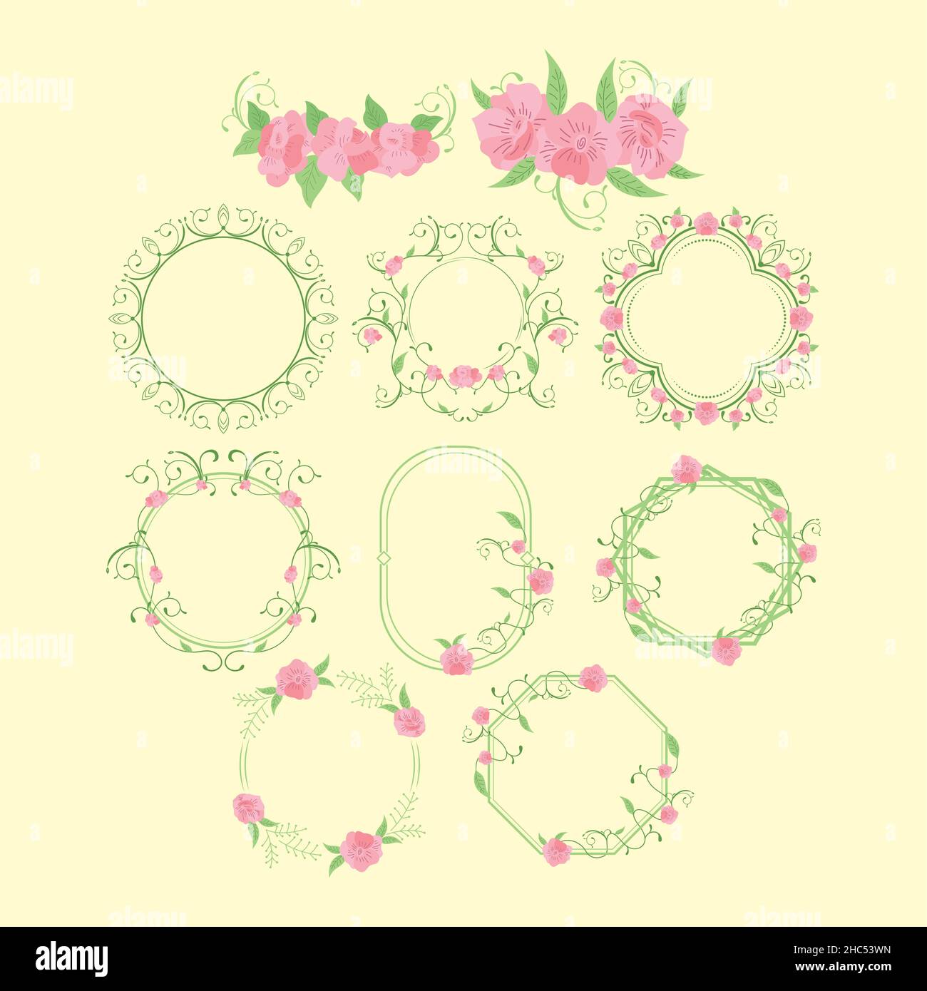 ten roses frames set icons Stock Vector Image & Art - Alamy