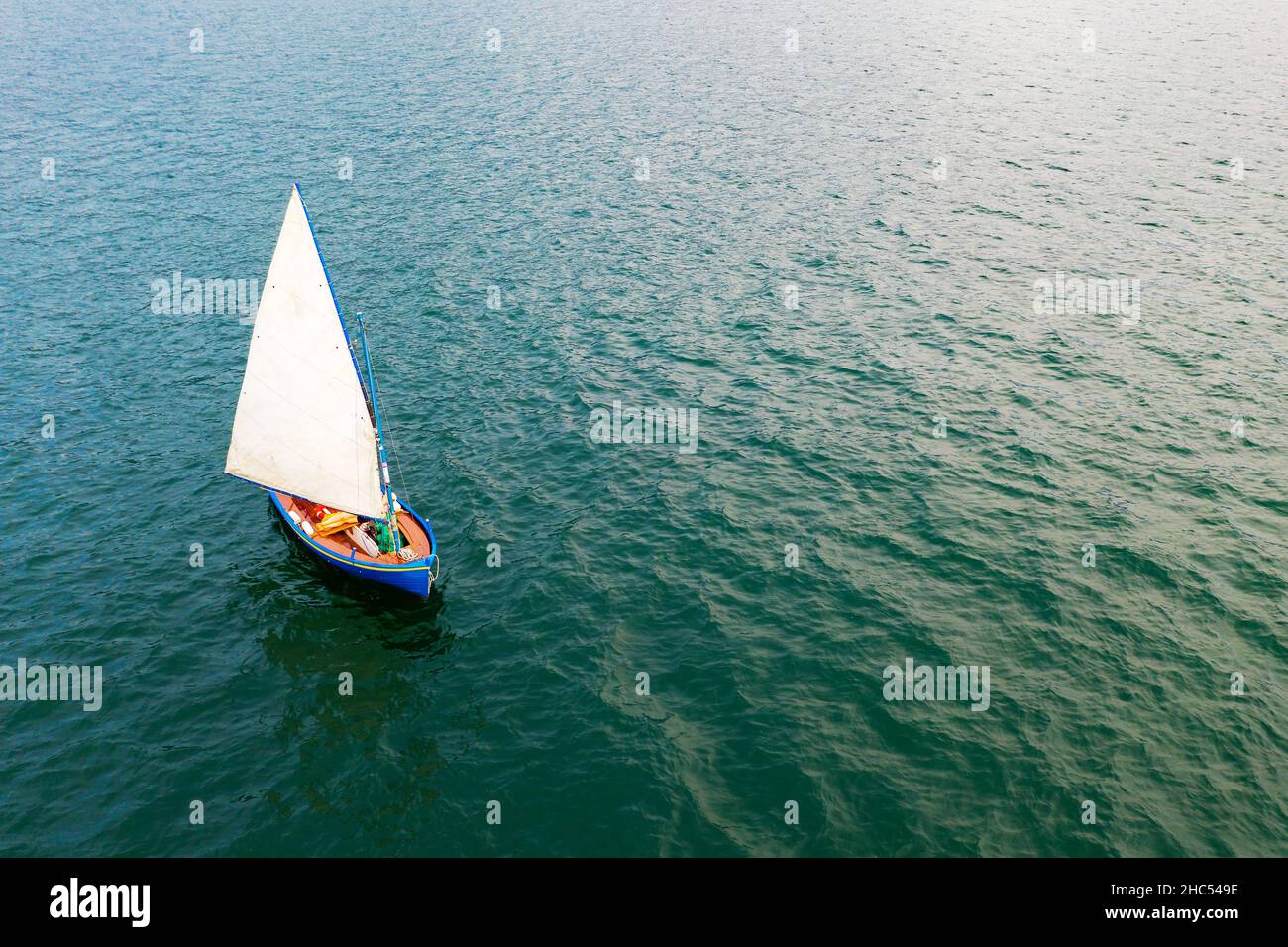 Trip with a typical sailboat on Lake Como (IT) Stock Photo