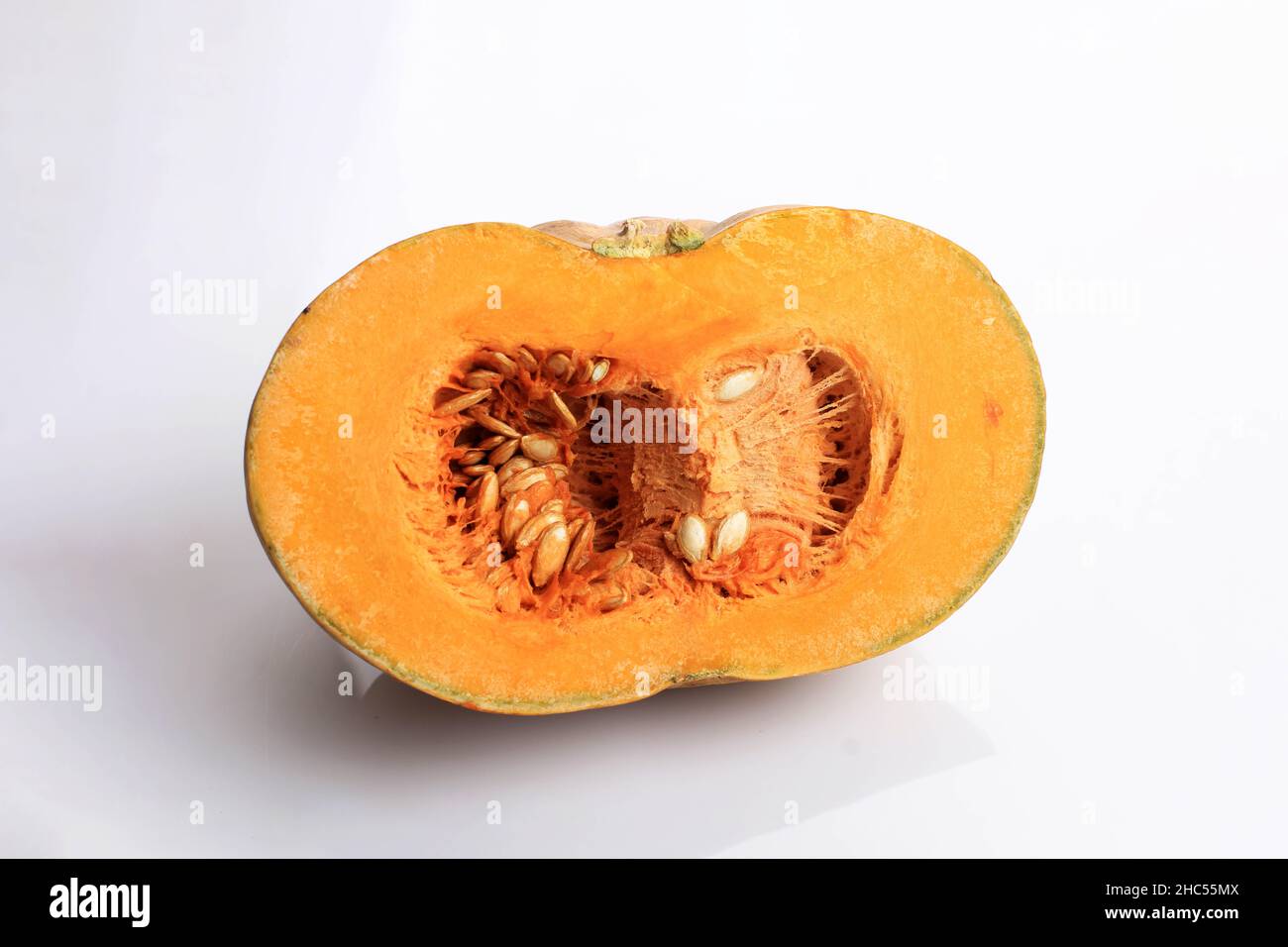 Fresh Half Sliced Pumpkin (Labu Kuning or Kabocha Squash) Isolated on ...