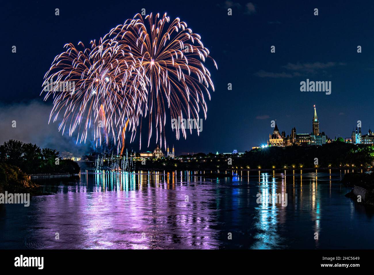 Fireworks Show in Ottawa Stock Photo Alamy