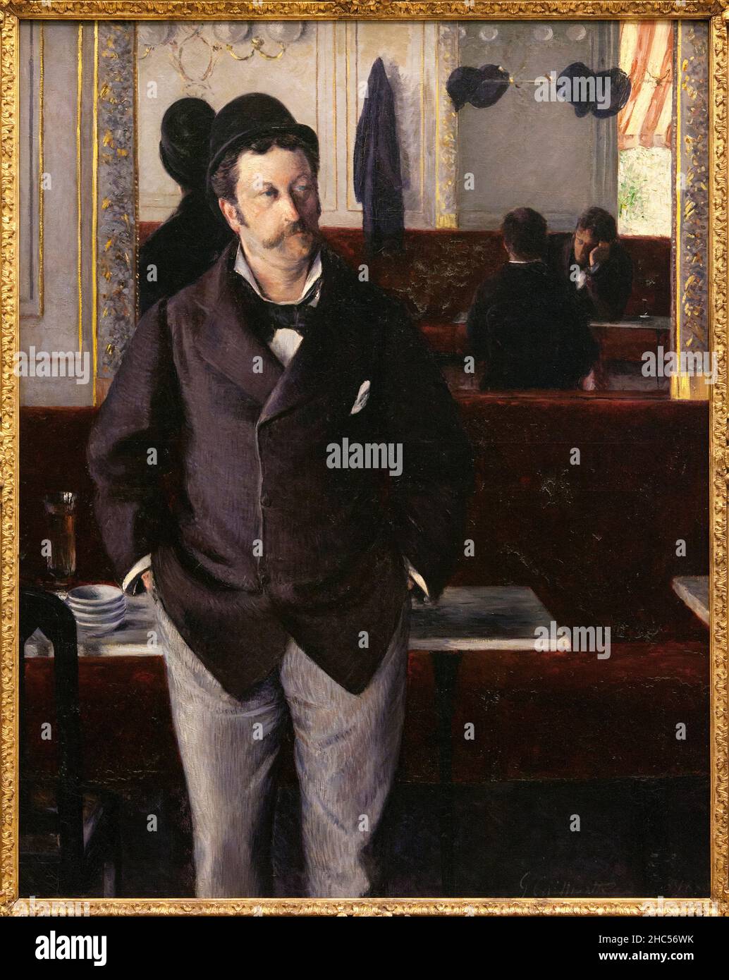 Dans un cafe, Peinture de Gustave Caillebotte (1848-1894). Rouen, Musee des Beaux Art de Rouen. Stock Photo