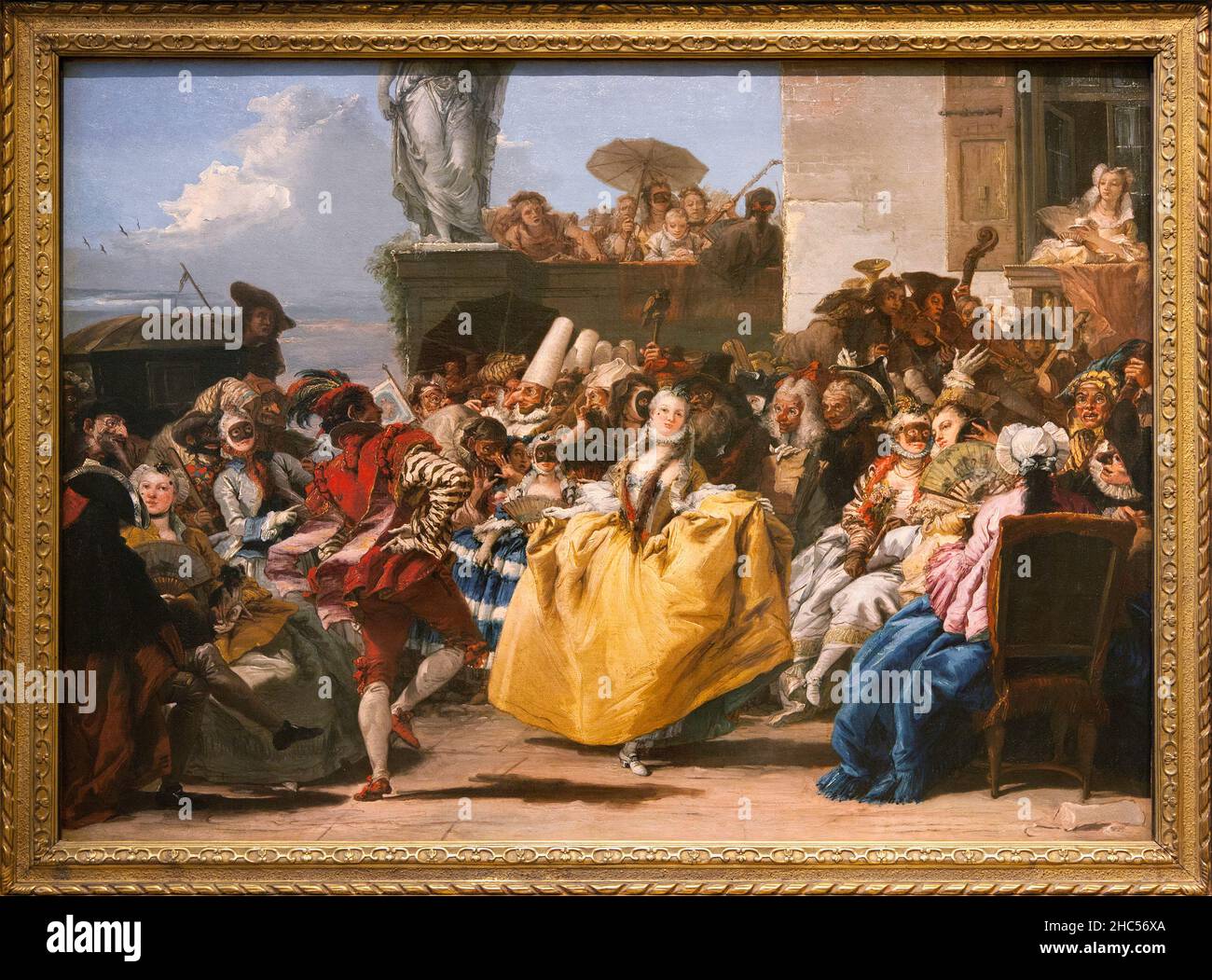 Scene de carnaval ou le Menuet, Peinture de Giandomenico Tiepolo (1727-1804), Paris, Musee du Louvre. Stock Photo