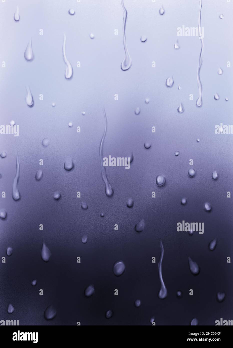 Rain drops on glass window hand draw illustration Stock Photo