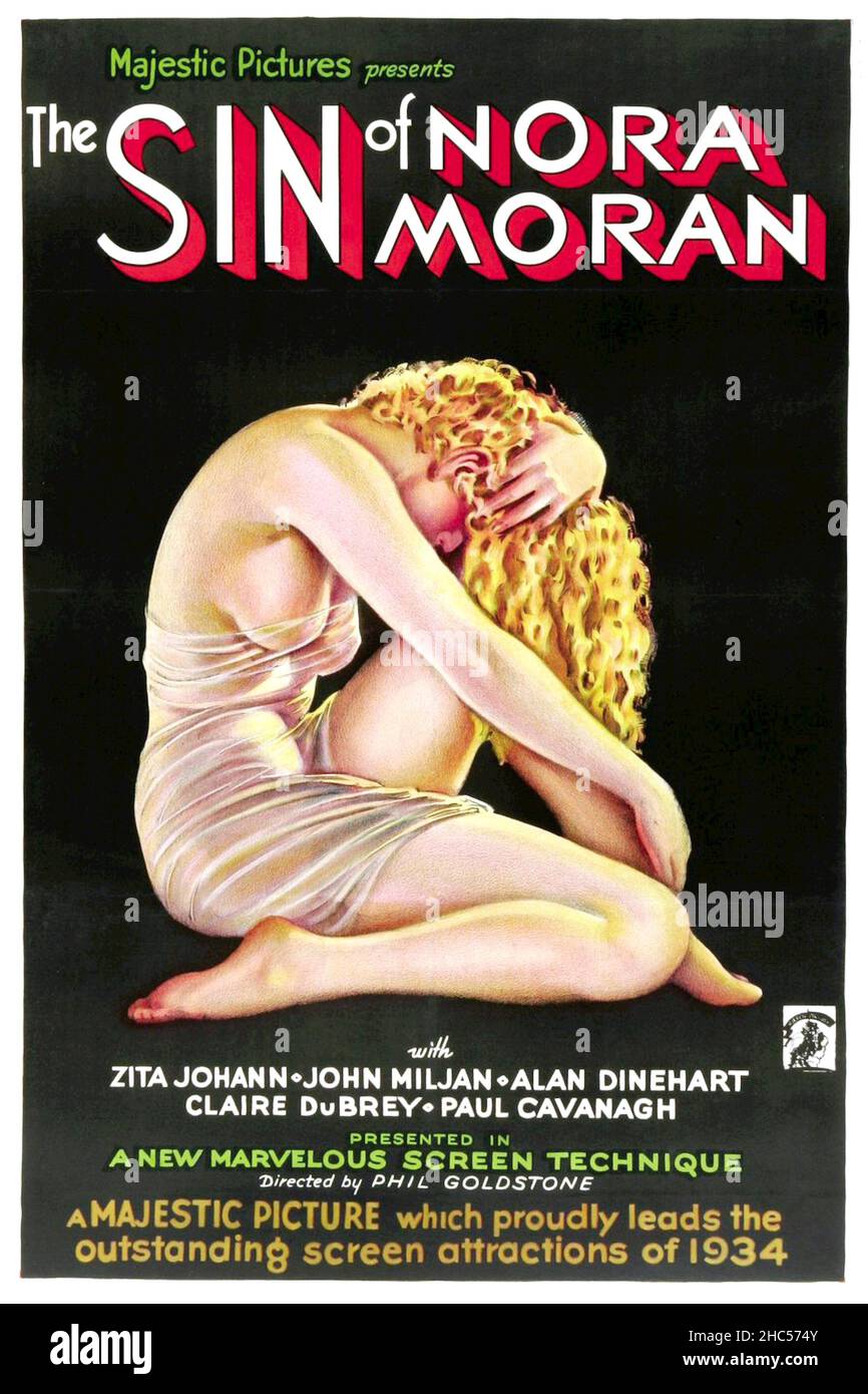 The Sin of Nora Moran - Poster of the Motion Picture - Poster artwork by Peruvian artist Alberto Vargas. Stock Photo