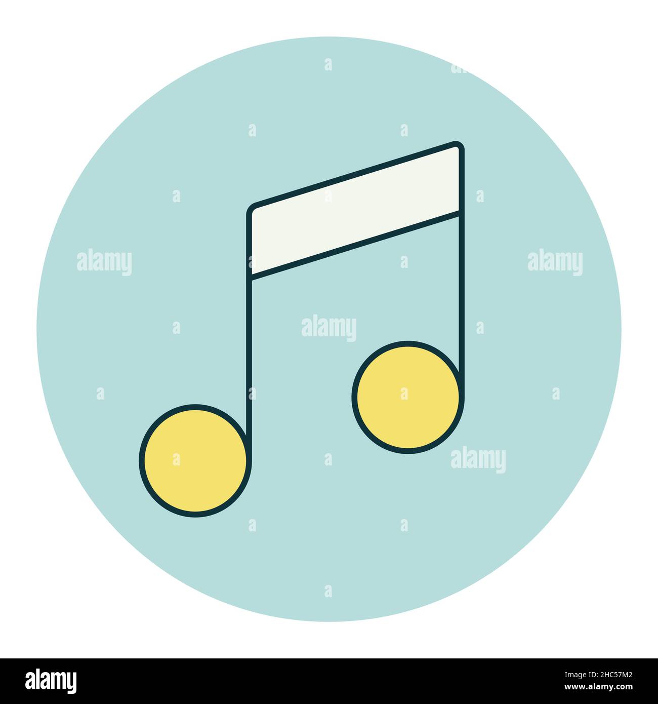 Music note color vector icon. Graph symbol for music and sound web site ...