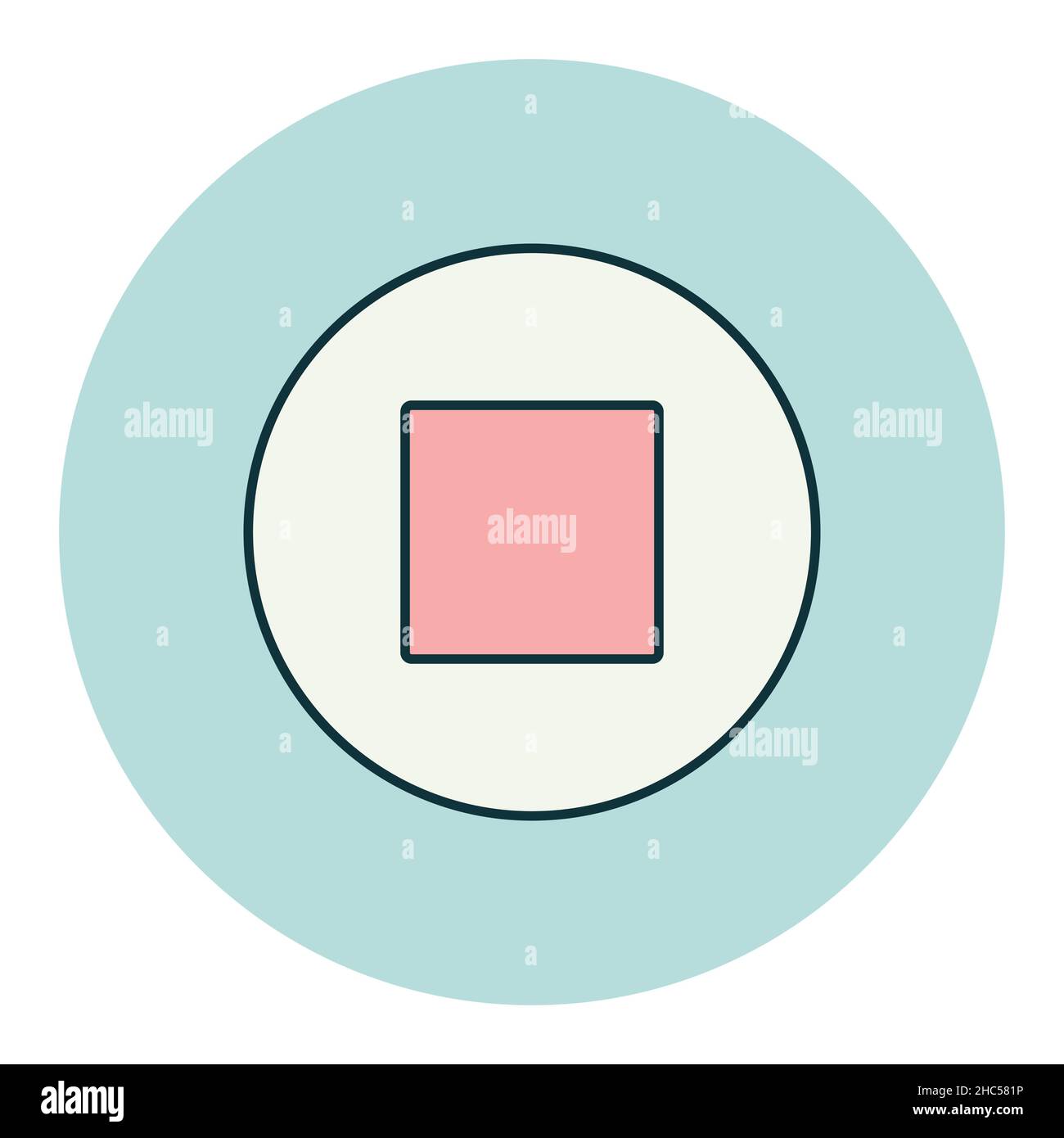 Stop button color vector icon. Graph symbol for music and sound web ...