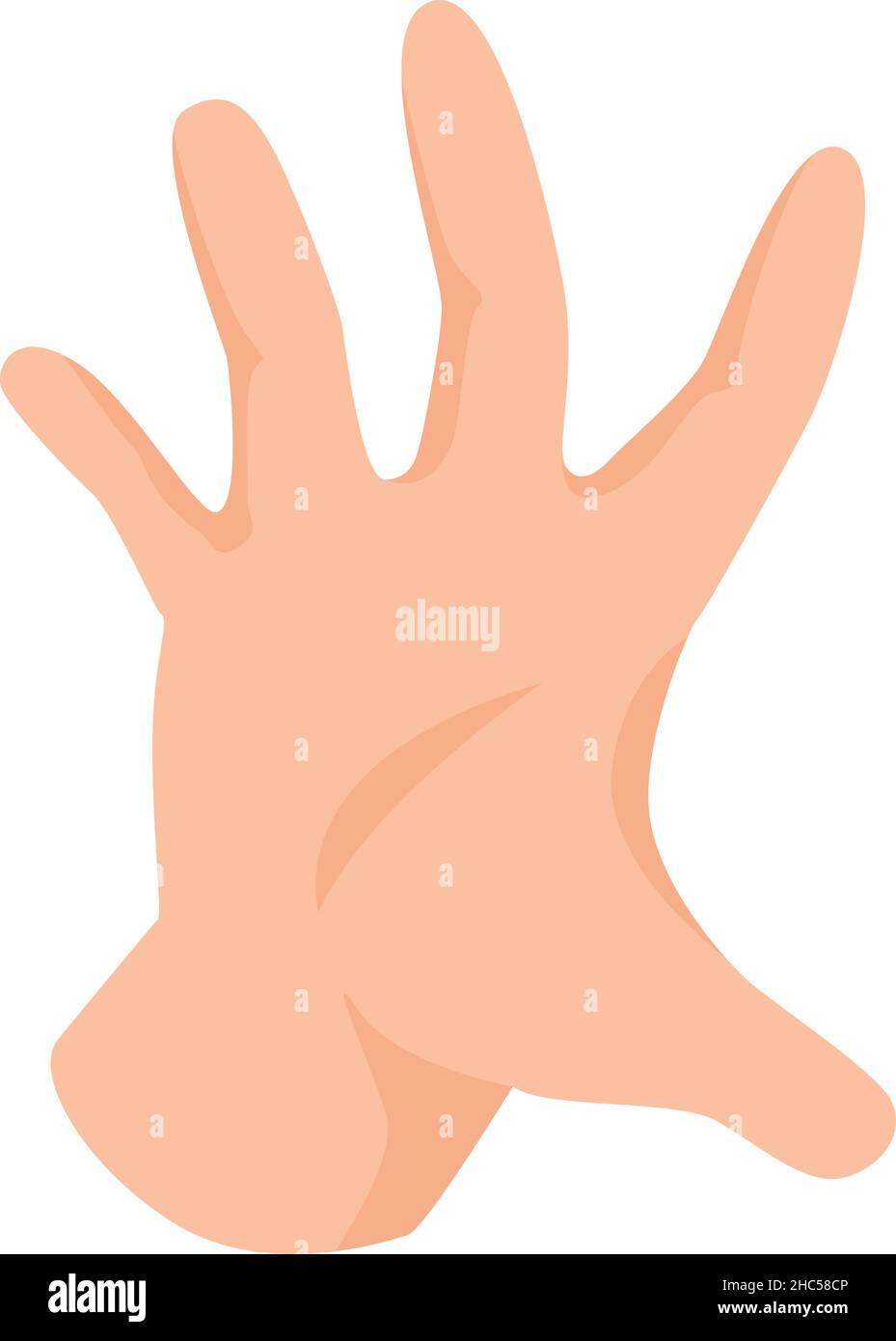 Hand human gesture, try to grab or catch. Hand palm gesture take or catch gesturing. Vector illustration Stock Vector