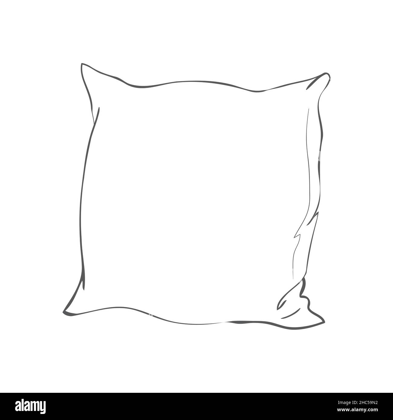 sketch vector illustration of pillow, art, pillow isolated, white pillow, bed pillow, bed, comfort, design, domestic, fabric, feather, isolated, sleep Stock Vector