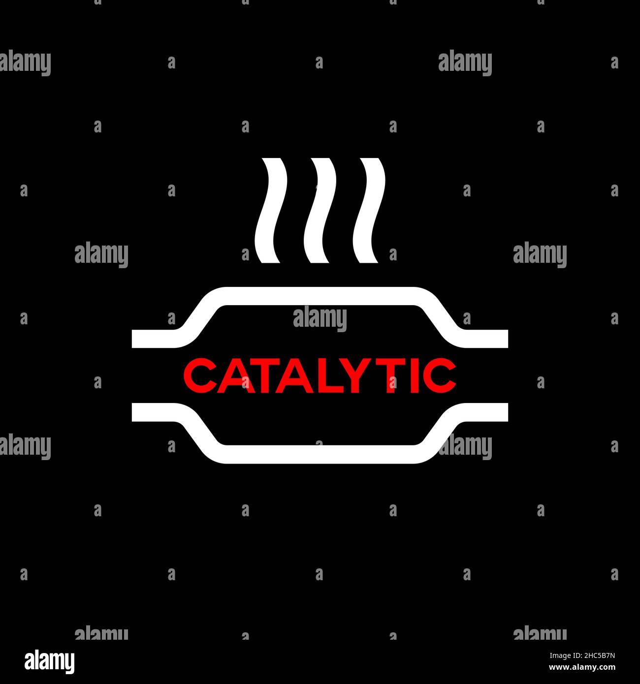Automotive catalyst logo template on black background.  Stock Vector