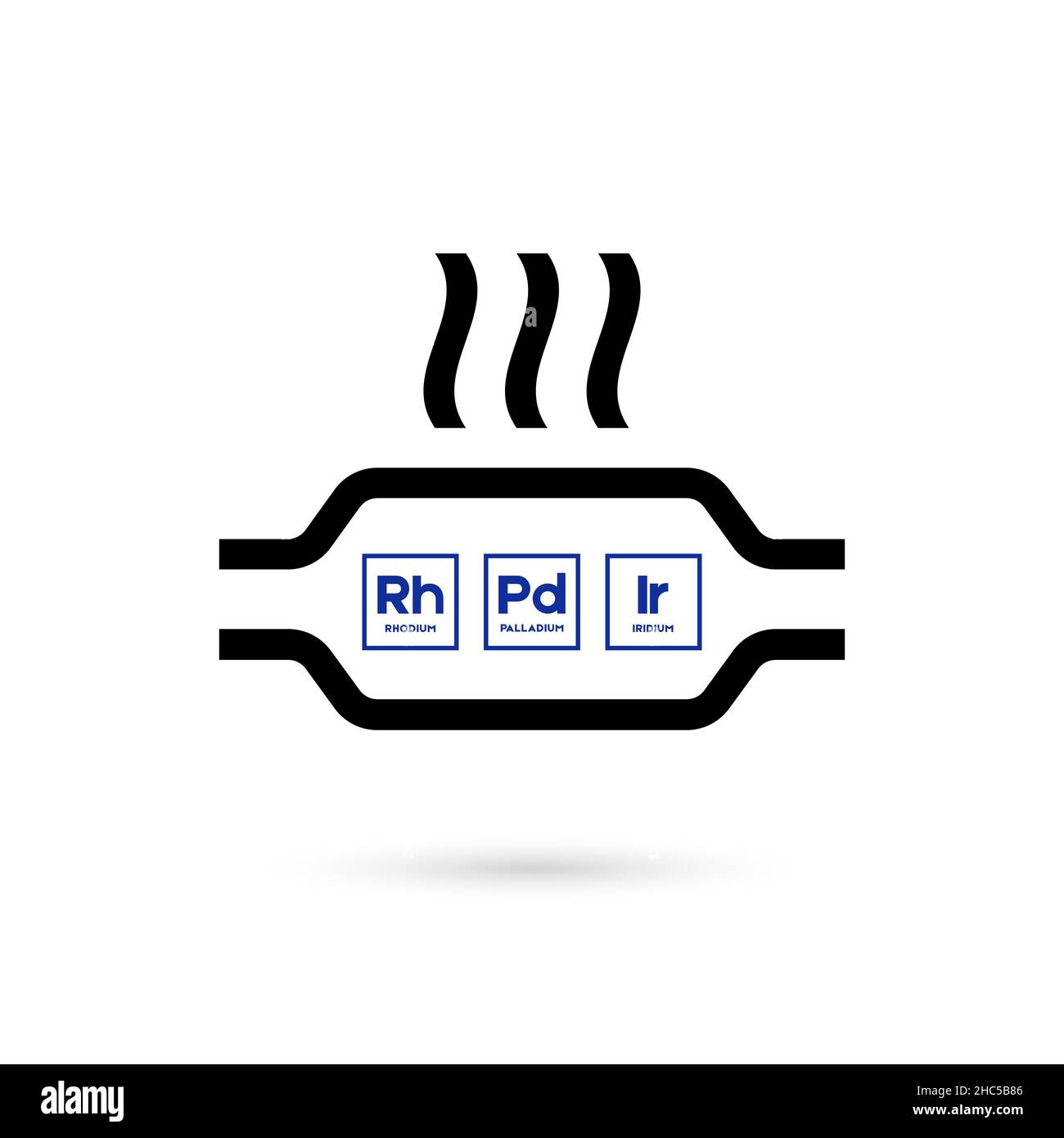 Catalytic converter and chemical element system icon Stock Vector Image