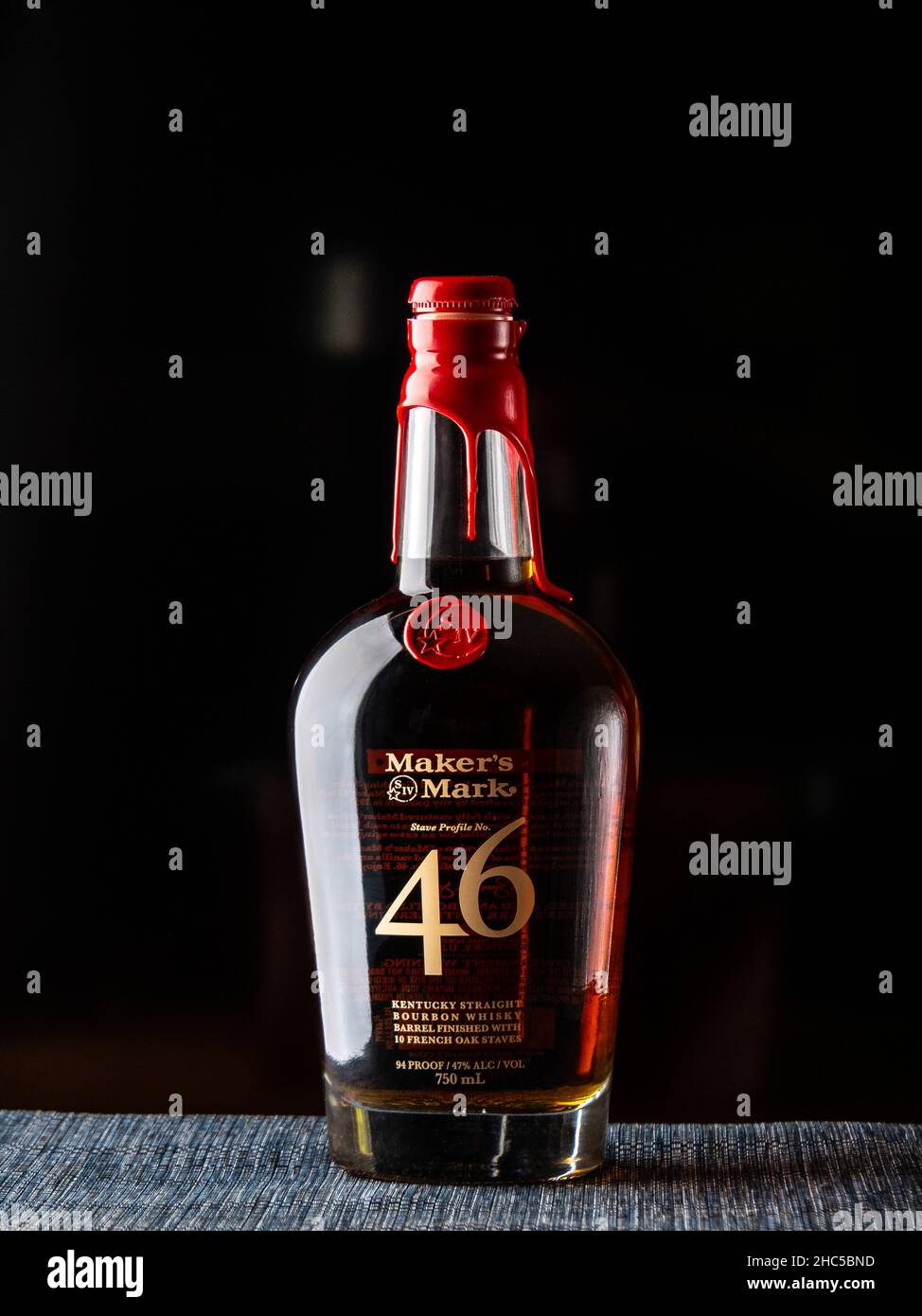 Makers Mark Stave profile number 46 Bourbon whiskey Stock Photo