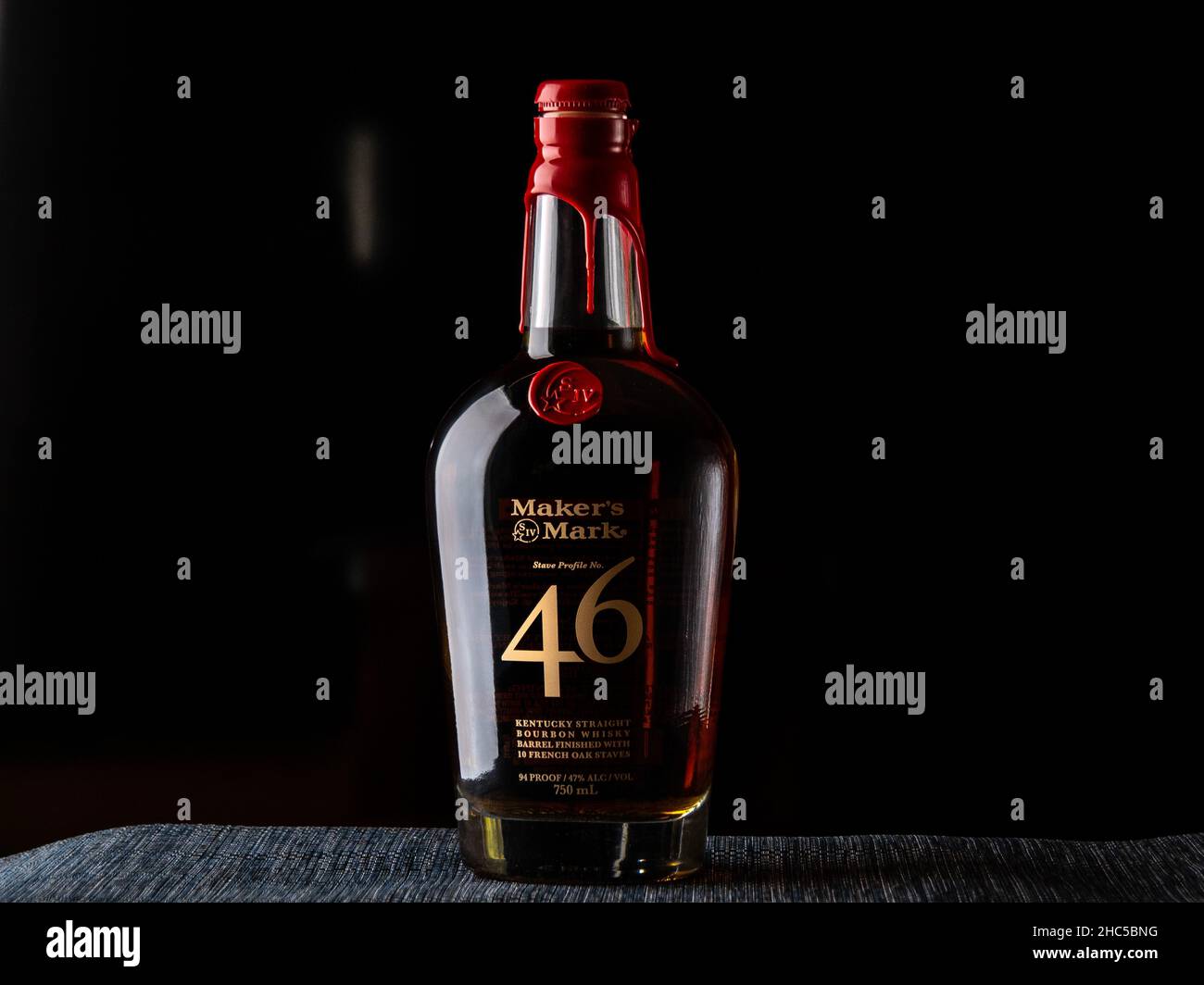 Makers Mark Stave profile number 46 Bourbon whiskey Stock Photo