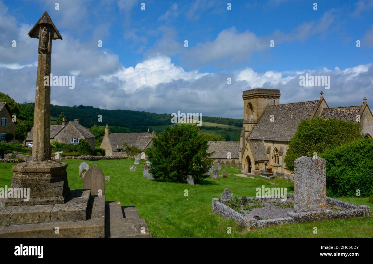 The parish church of St Barnabas in  the attractive Cotswold village of Snowshill, Gloucestershire Stock Photo