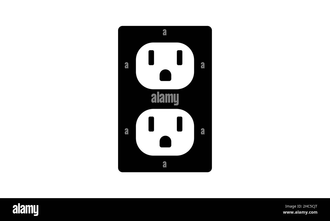 Two NEMA 515 grounded power outlet, ac socket Stock Vector Image & Art