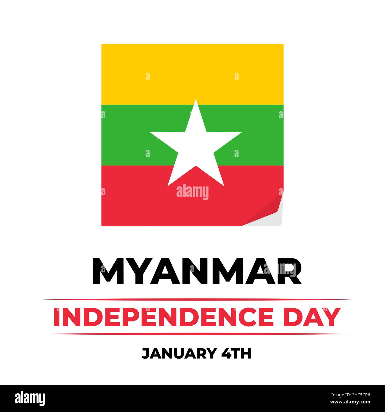 Myanmar Independence Day typography poster. National holiday celebrated ...