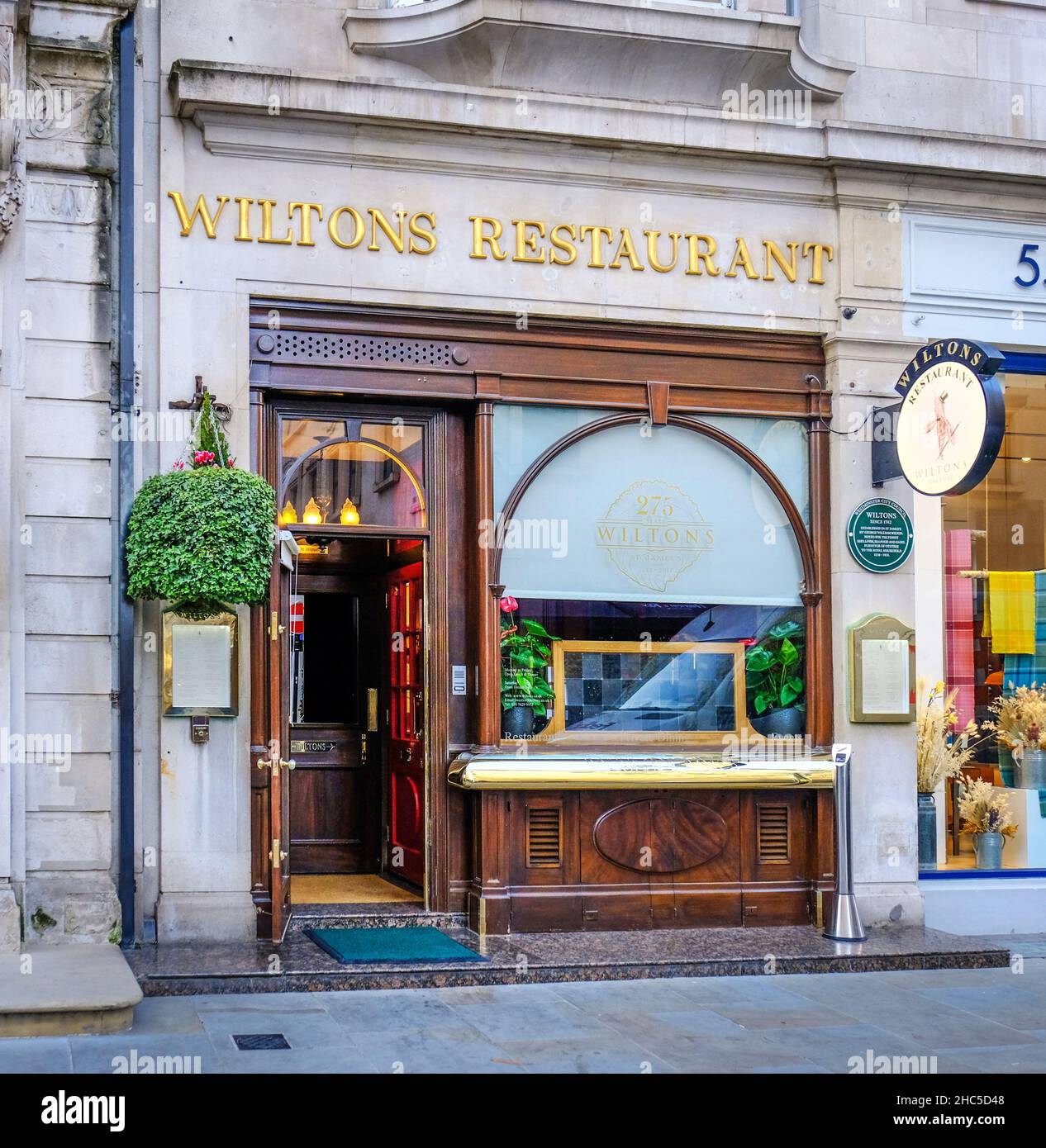 Wiltons Restaurant, Jermyn Street, London SW1 Stock Photo