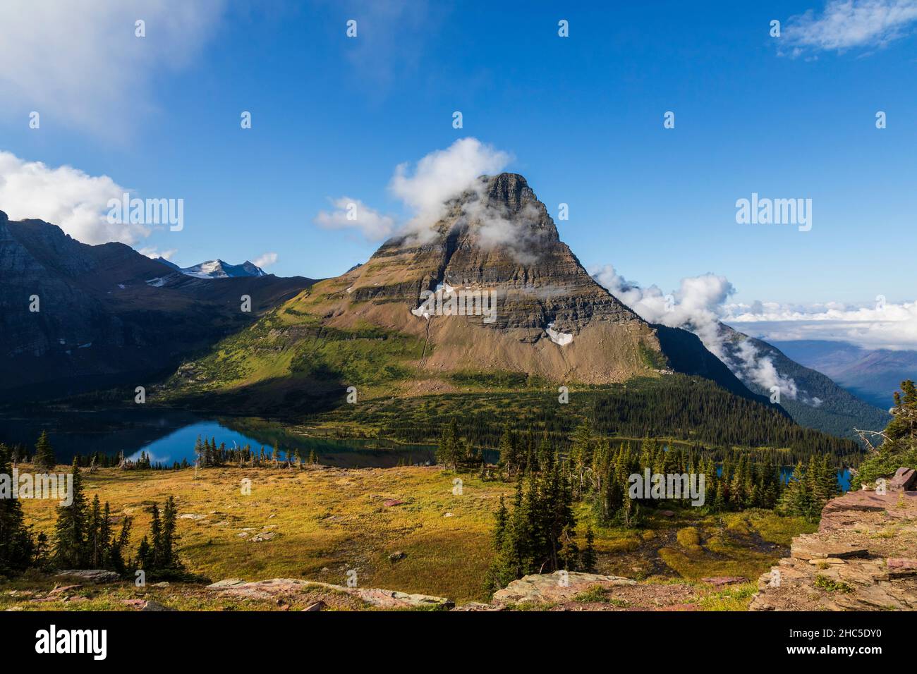 Bearhat Mountain (8689 ft) in Glacier National Park, Montana Stock Photo