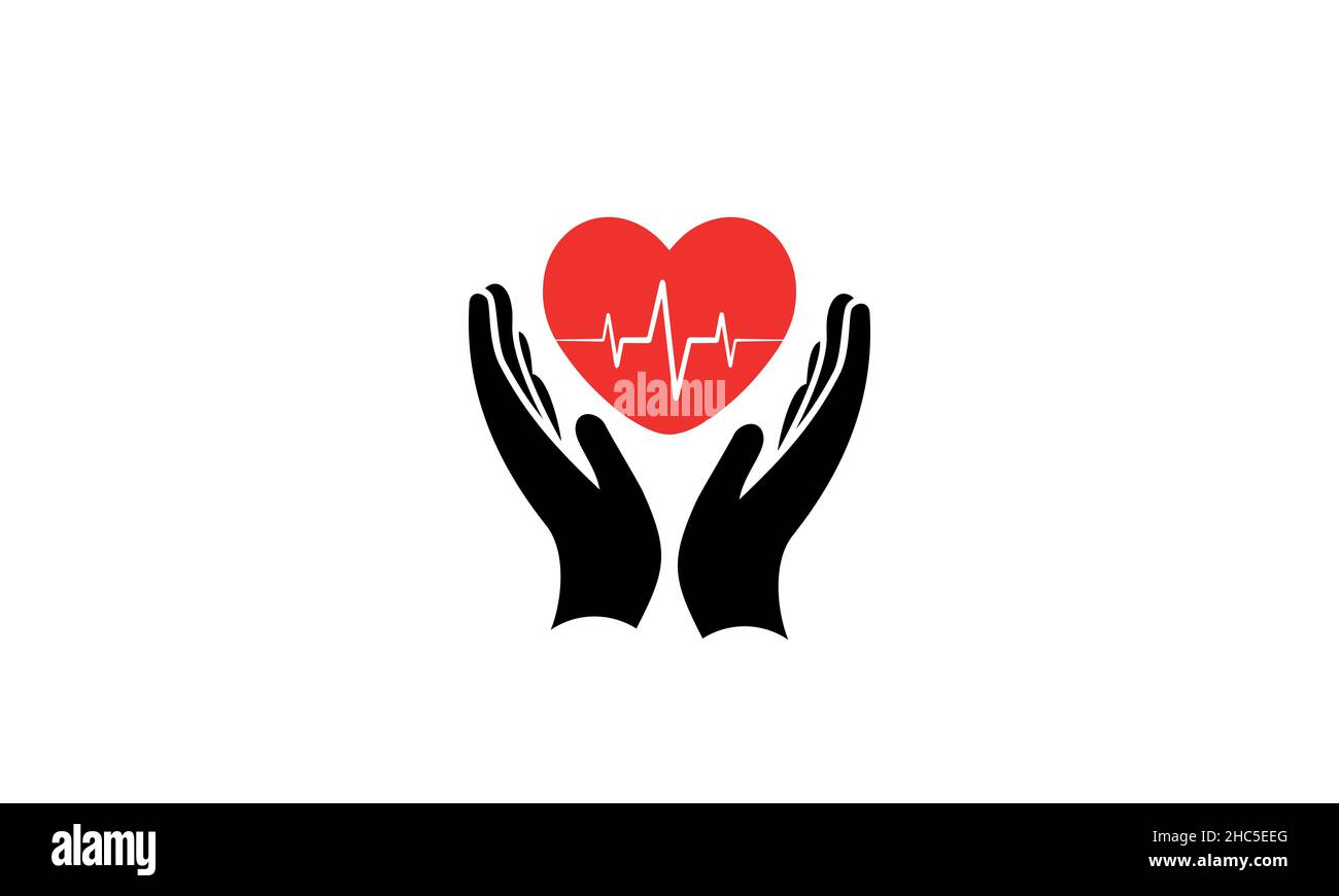 Doctor holding heart in hands Stock Vector Images - Alamy