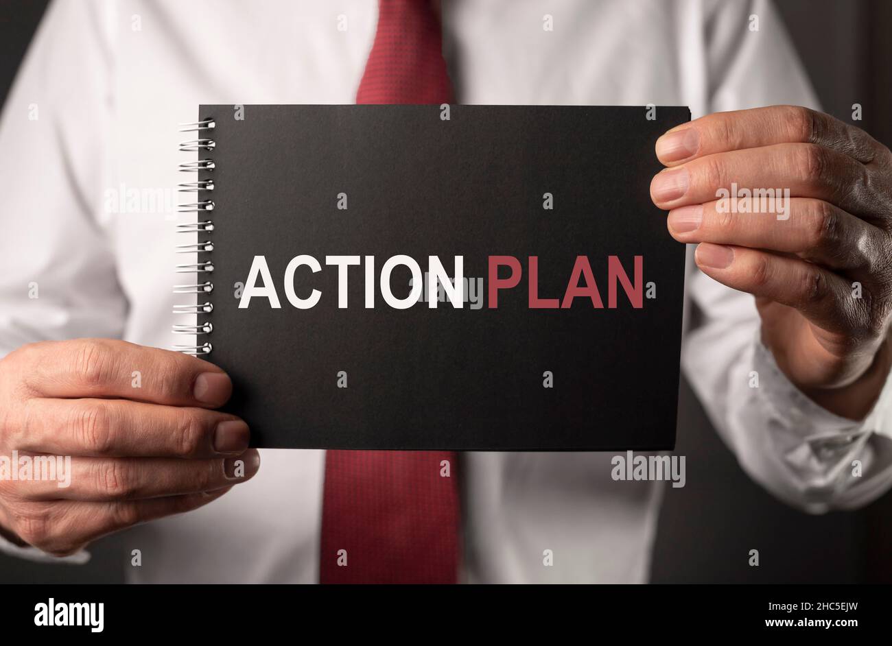 Action plan concept. Business strategic planning handbook. Stock Photo