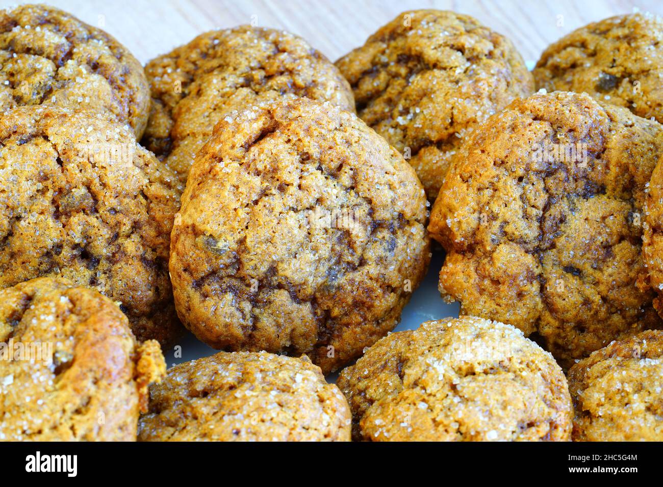 Fresh triple ginger gingersnap cookies Stock Photo Alamy