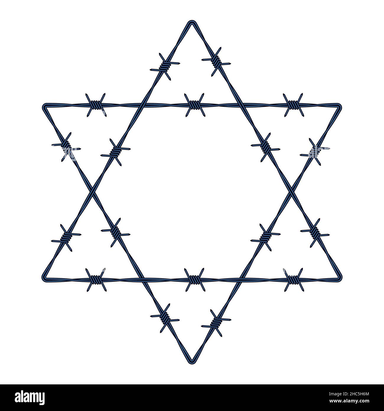 Illustration of the abstract barbed wire six-pointed star Stock Vector ...