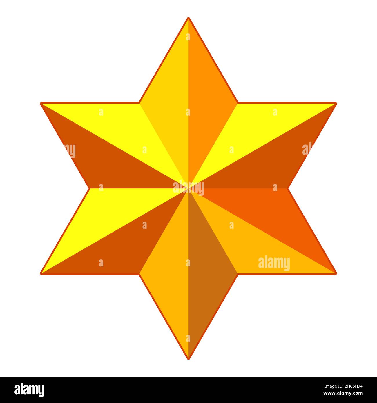 Abstract golden six-pointed star illustration Stock Vector