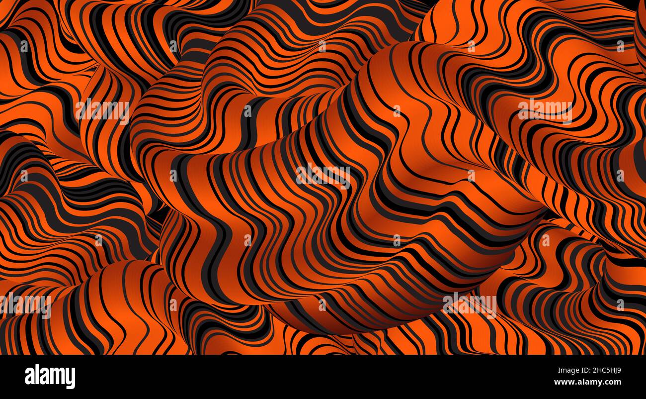 Abstract Background distorted lines liquid shape. Psychedelic stripes ...