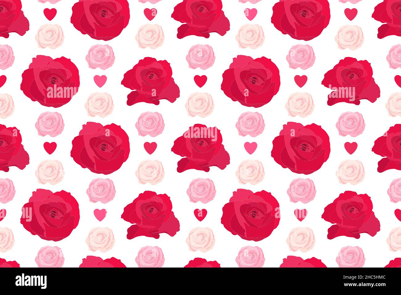 Vector art floral seamless pattern with roses. Stock Vector