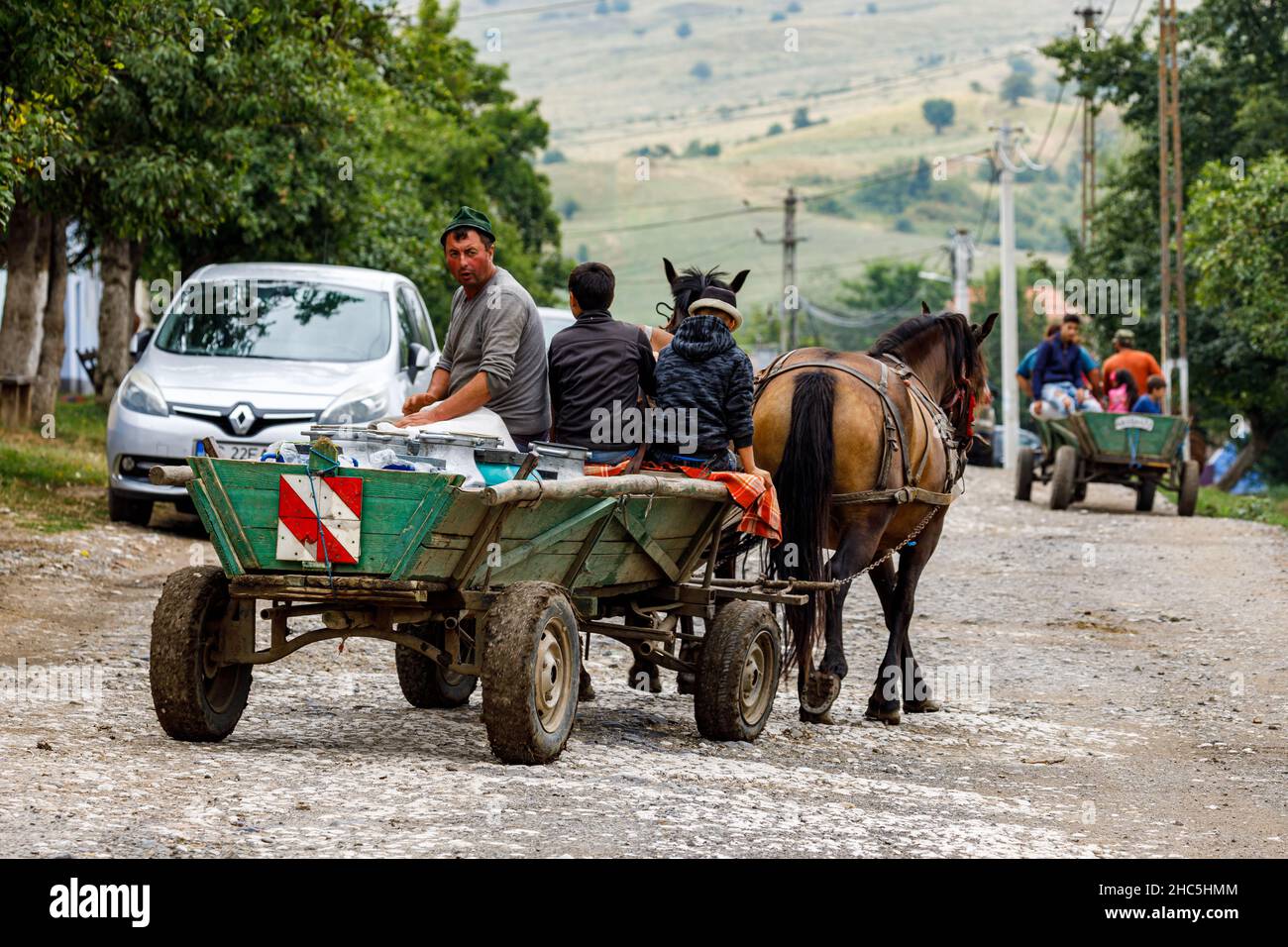 horse and carriage in the Village of Viscri in Romania Stock Photo - Alamy