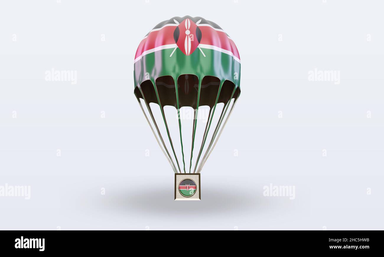 3d parachute Kenya flag rendering front view Stock Photo Alamy
