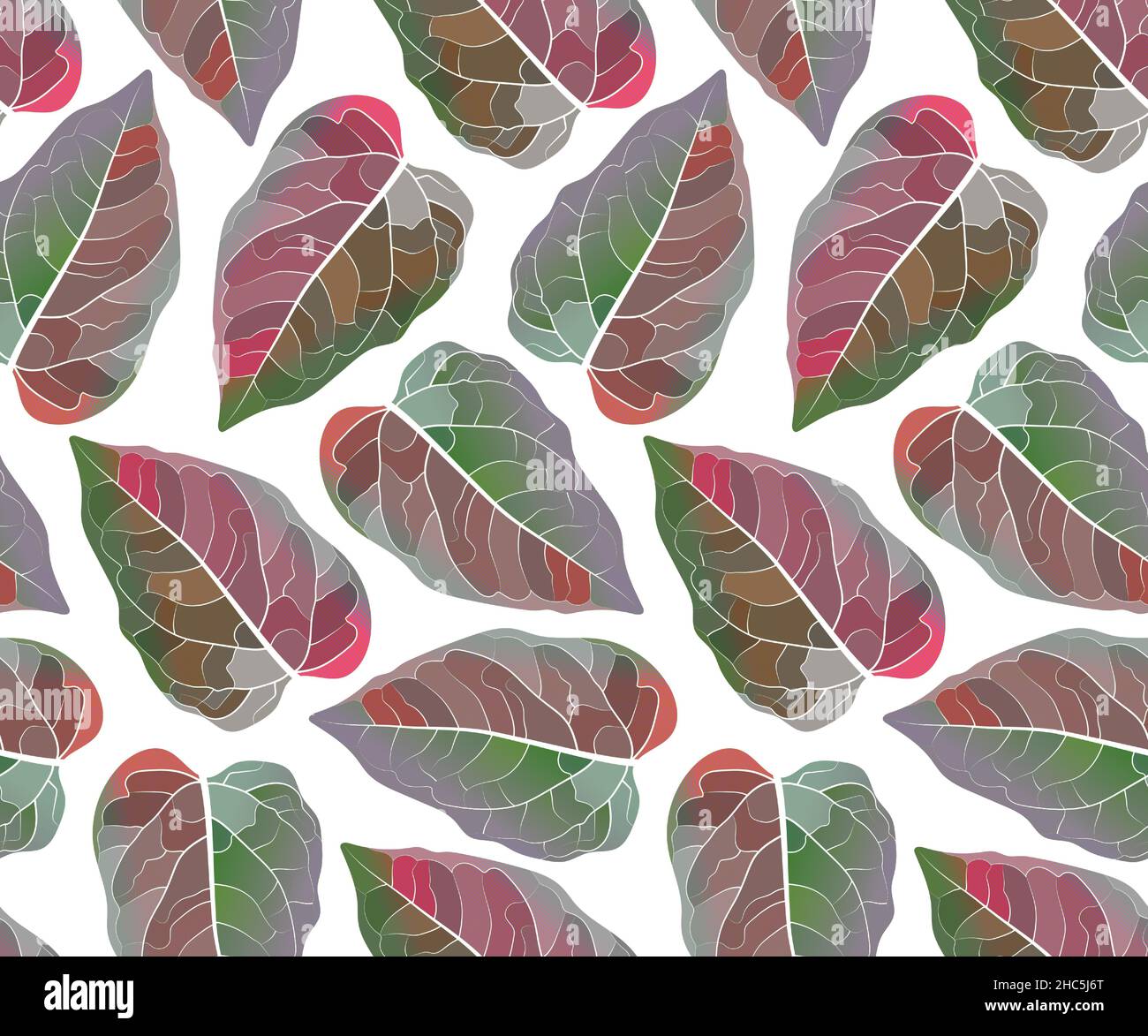 Art floral vector seamless pattern. Colorful leaf Stock Vector Image ...