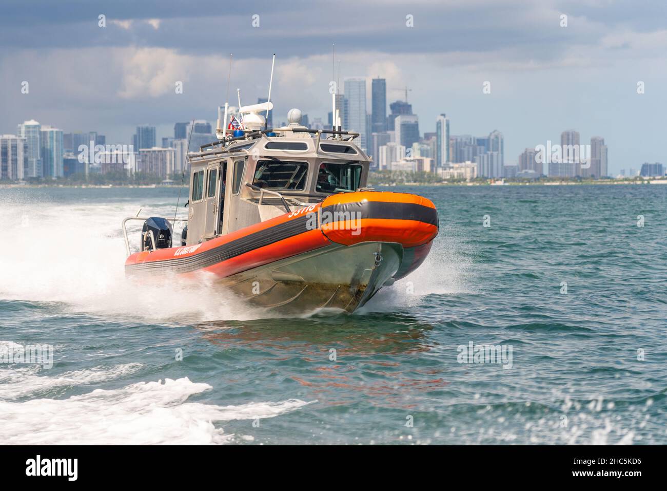 Members from Coast Guard Station Miami Beach conduct boat training ...