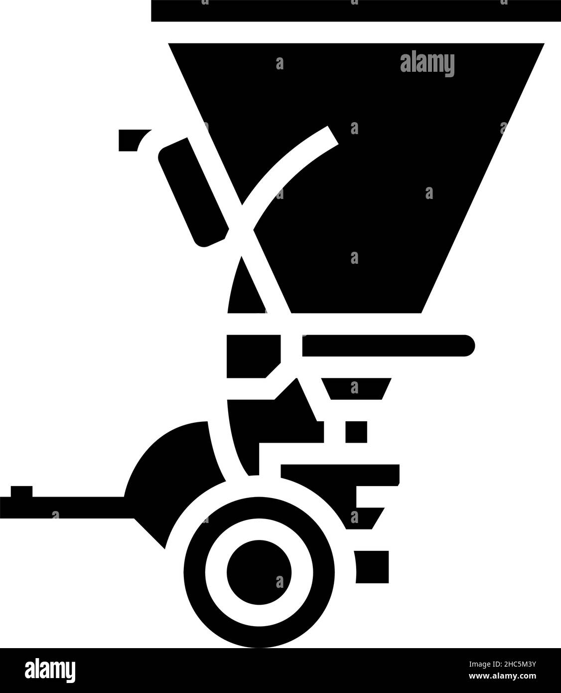 broadcast seeder farm equipment glyph icon vector illustration Stock