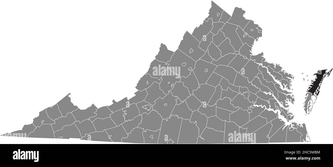 Black highlighted location map of the County inside gray