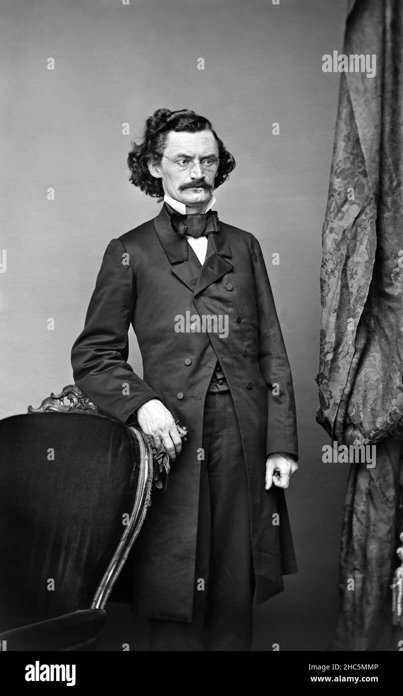 Carl Schurz (1829-1906), German-Born American Statesman and Reformer, U.S. Secretary of the Interior 1877-81, U.S. Senator from Missouri 1869-75, three-quarter length Portrait, Mathew Brady Studio, 1860's Stock Photo