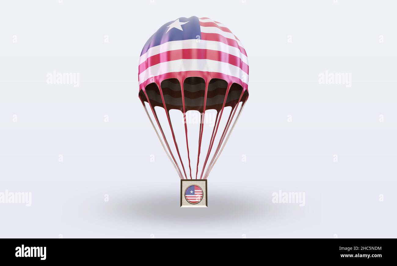 3d parachute Liberia flag rendering front view Stock Photo - Alamy