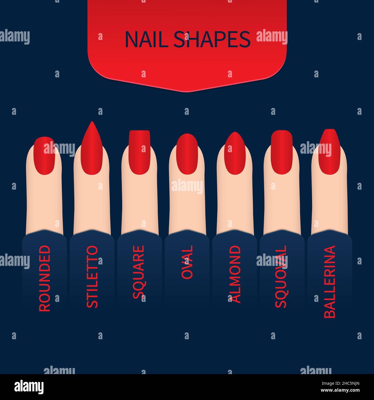 Fingernails of different shapes, illustration Stock Photo Alamy