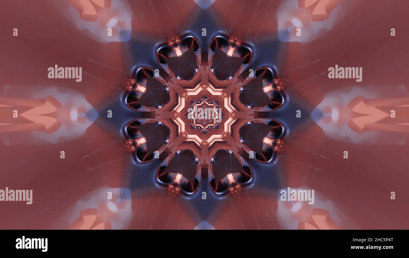 Illustration of a mandala with beautiful patterns on red background ...