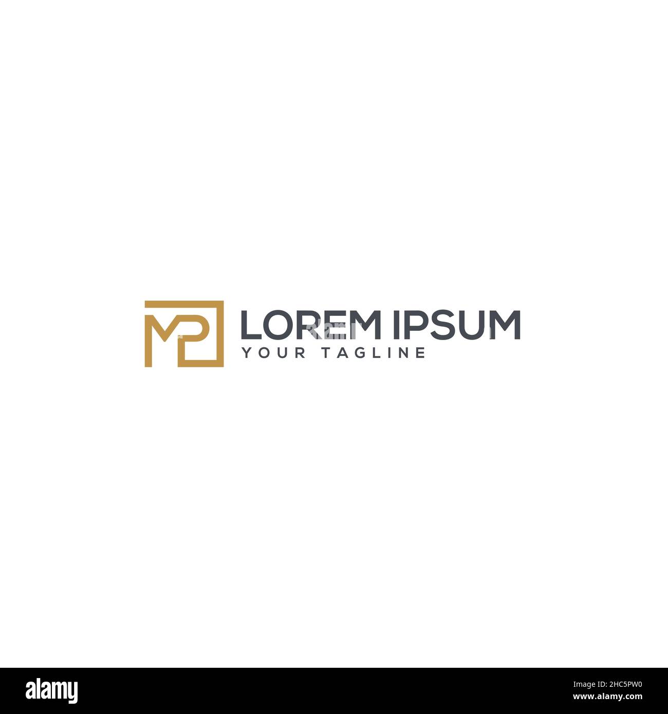 Minimalist simple design LOREM IPSUM logo design Stock Vector