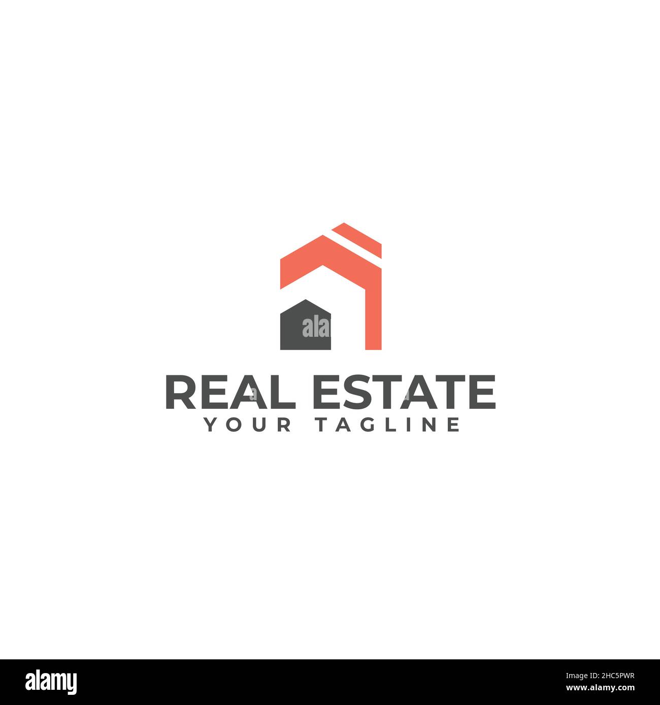Modern flat simple REAL ESTATE home logo design Stock Vector